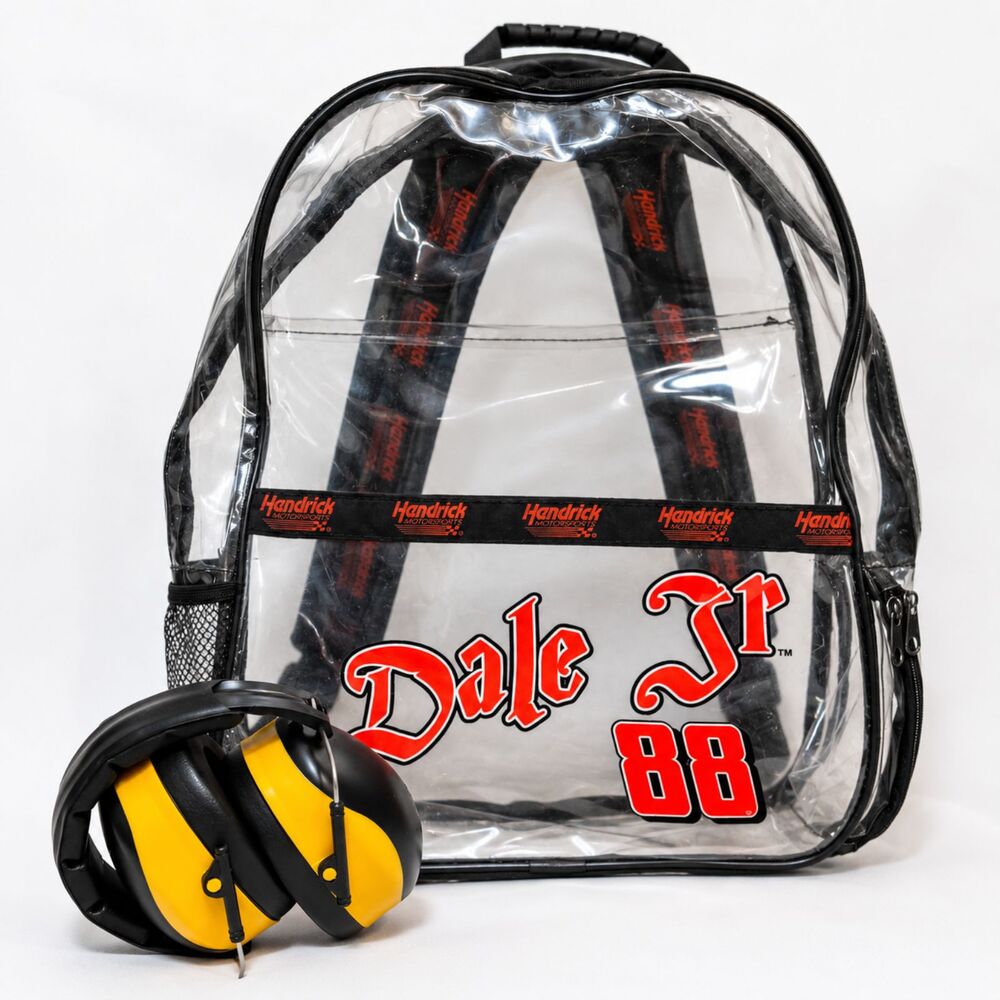 Dale Jr #88 Clear Backpack w/ Ear Protection Hendrick Motorsports NASCAR